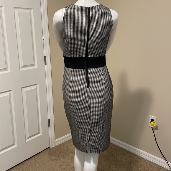 Pink Tartan herringbone pencil dress size 4 wool never worn - Picture 8 of 14